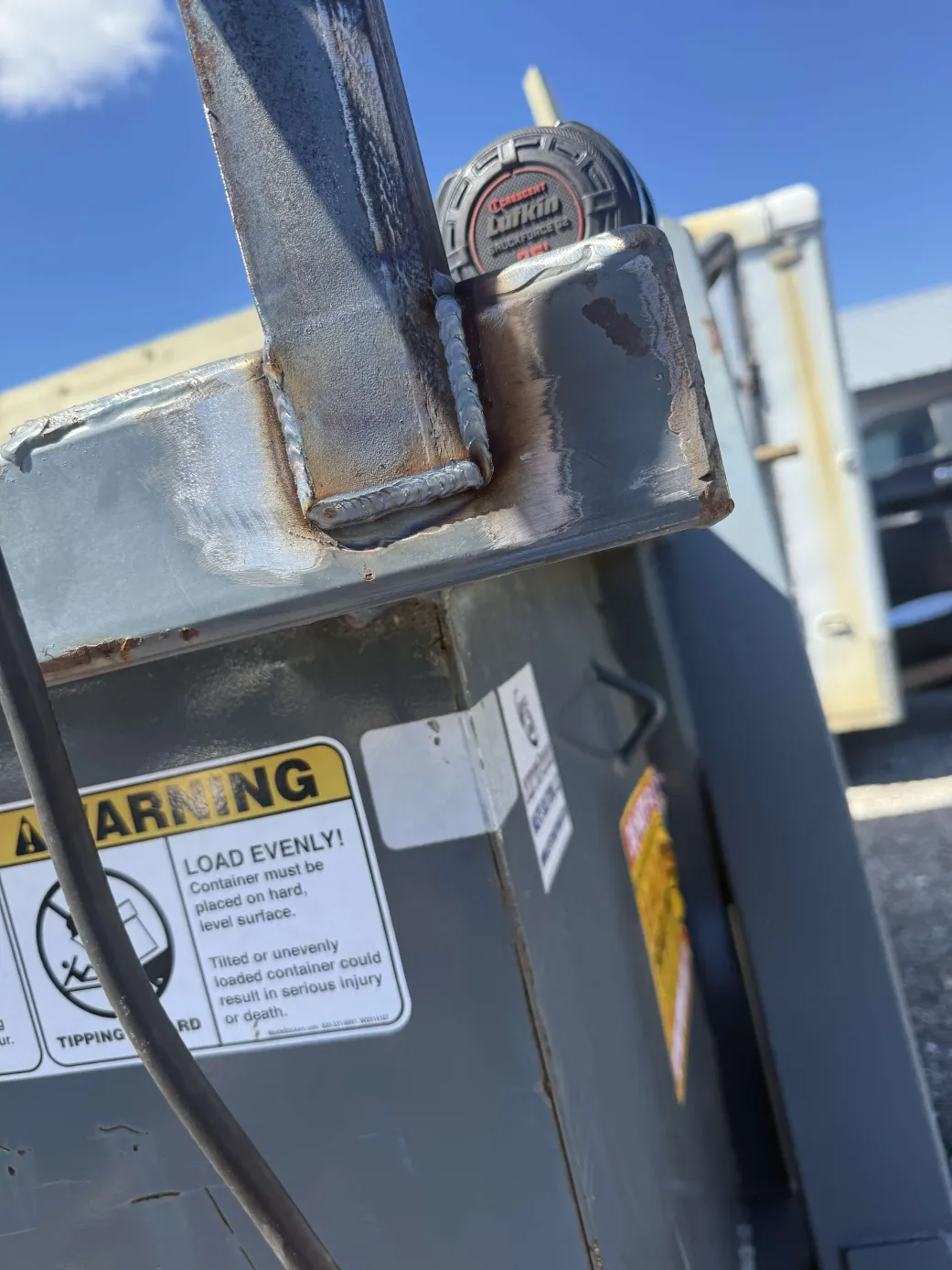 Dumpster structural weld repair - welding repair service near me